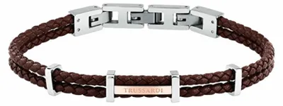Obrázek produktu pro Pánský náramek z pletené hnědé kůže T-Leather TJAXZ12