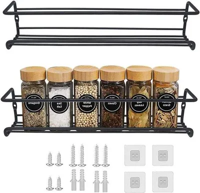 Produktbild von Metallregal schwarz 29x65cm Küchenregal