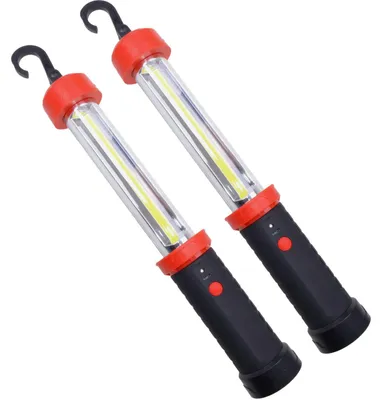 Produktbild von 2x USB Werkstatt-Handlampe 600lm COB LED Magnet + Haken