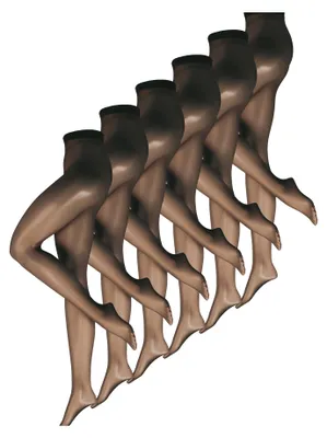 Produktbild von NUR DIE 6-Pack Transparent Strumpfhose 15 Den - schwarz - Größe 44/48 = L