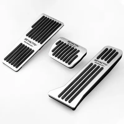 Productafbeelding van Pedalen accessoires, duurzaam materiaal, verbeterd rijcomfort, RHD, set van 3, zilver