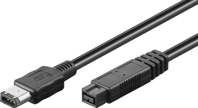 Obrázek produktu pro Goobay 68179 Adaptační kabel FireWire™ 800, 9pinový na 6pinový, IEEE1394b, 1,8 m, černý - konektor FireWire 800 (9pinový) > konektor FireWire 400 (6pinový)