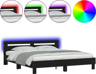 Obrázok produktu pre vidaXL Rám postele s čelom a LED osvetlením čierny 180x200 cm