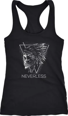 Produktbild von cooles Damen Tanktop Indianer Totenkopf Federn Indian Skull Feather Racerback Neverless® schwarz S