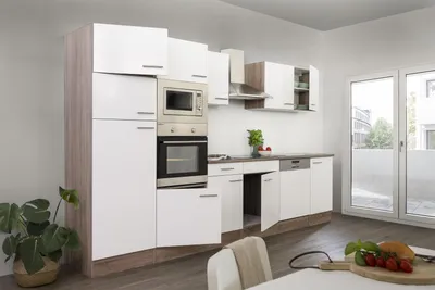 Produktbild von Küche Küchenzeile Küchenblock Einbauküche Eiche York Weiß Oliver 340 cm Respekta