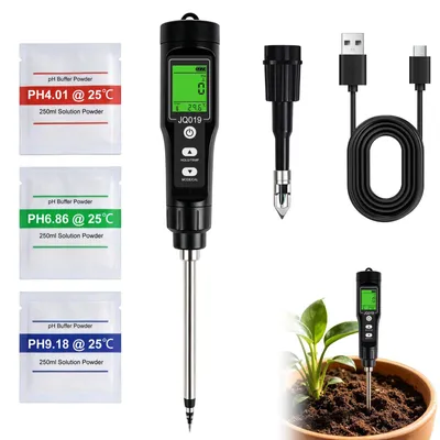 Productafbeelding van Digitale bodemmeter 8-in-1, meet pH, N, P, K, EC, temperatuur en vochtigheid