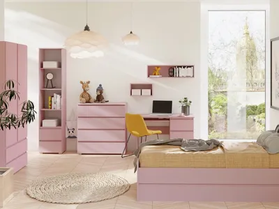 Obrázek produktu pro Šatní skříň se šuplíky 92 cm LIONU - marshmallow