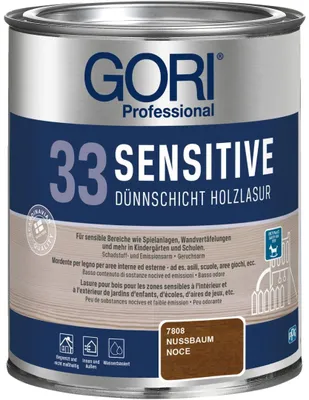 Produktbild von GORI Professional 33 SENSITIVE, Dünnschicht-Holzlasur, nussbaum, 0,75 l