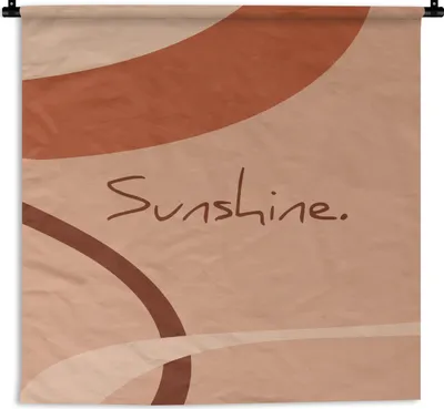 Produktbild von MuchoWow® Wandteppich Wandbehang Sommer - Zitat - Sonne - Rosa 150x150 cm Tapisserie Dekoration Wandtuch - Wohnaccessoires - Modernes