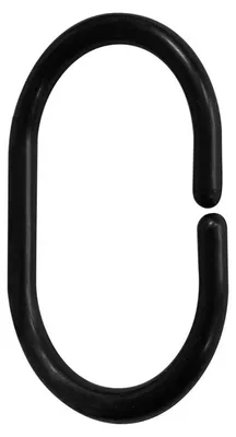 Immagine prodotto di Anelli per tenda da doccia Aqualine, 12 pezzi, plastica, nero