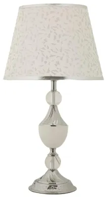 Image de Mauro Ferretti Lampe de table Kody argent et blanc Ø 30x54 cm E27