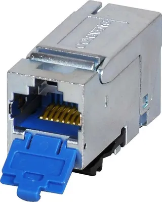 Produktbild von Corning CAXXSM-00104-C001, Flach, Blau, Silber, RJ-45, RJ-45, Weiblich, Cat6a