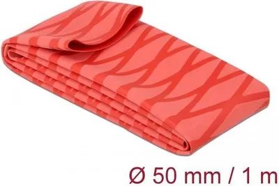 Image de Tuyau thermorétractable Delock - 1 mètre - Rouge, motif en X