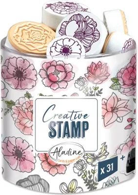 Produktbild von Aladine Stempel Set Blumen 34 Stück - kreative Schaumstempel
