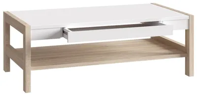 Couchtisch HOYVIK mit Schublade Optik Sonoma Eiche und Weiß von Forte
