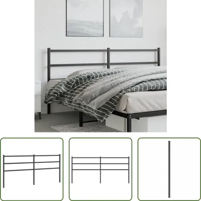 Produktbild von The Living Store Kopfteil Metall Schwarz 200 cm