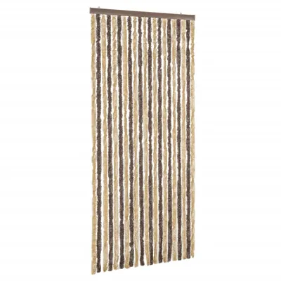 Produktbild von Fliegenvorhang Dunkelbraun und Beige 100x200 cm Chenille