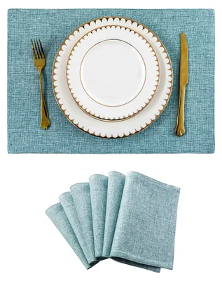 Imagen del producto de Juego de 6 individuales de color turquesa para mesa y comedor