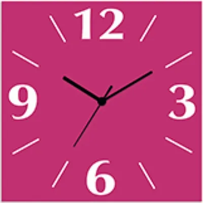 Produktbild von ARTland Wanduhr auf Alu Quarzuhr - schwarzer Zeiger Trendfarbe Pink Größe: 30x30 cm
