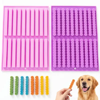 Productafbeelding van Siliconen bakvorm voor mueslirepen en hondensnacks - 20 repen - 26x17 cm - 2 stuks