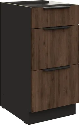 Produktbild von Küchen Unterschrank 40 cm Küche MONZA Okapi Nußbaum Soft-Close Küchenzeile