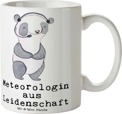 Produktbild von Mr. & Mrs. Panda Tasse Meteorologin Leidenschaft - Weiß - Geschenk, schöne, Kaffeetasse, Becher, Teetasse, Teebecher