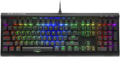Image de Sharkoon SKILLER SGK60, Avec fil, USB, Commutateur mécanique, QWERTY, LED RGB, Noir