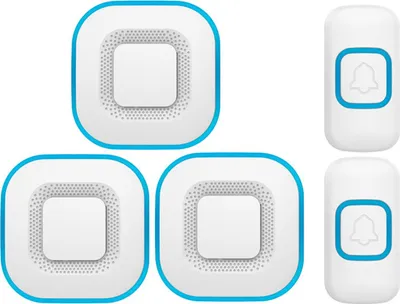 Produktbild von Kabellose Türklingel, intelligente LED-Türklingel für Zuhause, 3 Klingeln, 2 Tasten, Weiß