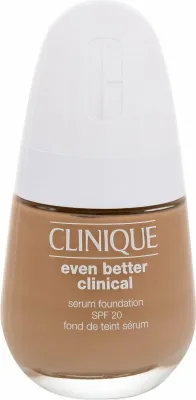 Zdjęcie produktu dla Clinique Even Better Clinical Foundation SPF 20, Buteleczka z pompką, Płynny, Skóra mieszana, Skóra normalna, Skóra tłusta, Rozjaśniający, Matujący, Nawilżający, Wygładzający, Odcień fair skin, Chłodny