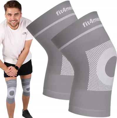 Productafbeelding van Fit4Med | Compressiegraad Voor De Knieën. Elastische Kniemouw. Compressiegraad, 2 Stuks. 4-Zone-Druk, Siliconen Antislip, Unisex