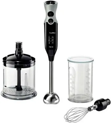 Imagen del producto de Procesador de alimentos multifunción - Acero inoxidable - 3 en 1 - Juego de mezcladores - Batidora para batidos de frutas y sopas - Procesador de alimentos para bebés