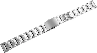 Produktbild von Gliederband Edelstahl Armband in silber, gebürstet, flach, 18 mm