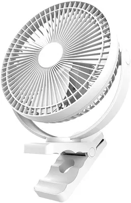 Produktbild von Clip-on-Ventilator | 8 Zoll leiser USB-Tischventilator | 10000 mAh wiederaufladbar, 4 Geschwindigkeiten, geeignet für Büro, Outdoor, Reisen
