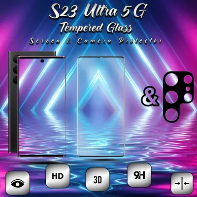 Obrázek produktu pro Ochranný kryt displeje a objektivu Samsung Galaxy S23 ULTRA 5G z tvrzeného skla 9H
