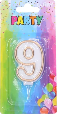 Image de Bougie de fête 9 - or