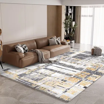 Abstrakter Wohnzimmerteppich, rutschfest, 160x230 cm, Kurzflor