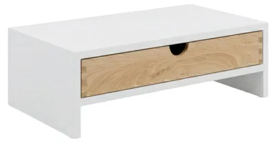 Immagine prodotto di Supporto per monitor in legno con cassetto - Organizer da scrivania e supporto per laptop