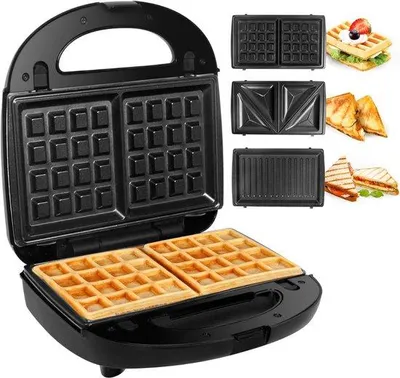 Image de Grill électrique à plaques interchangeables - Accessoires pour grill - Grill à panini - Grill - Plaques de cuisson interchangeables - Grill facile à nettoyer - Grill avec différents programmes