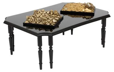 Produktbild von Eleganter Couchtisch mit schwarzer Glasoberfläche Hochwertig Möbel