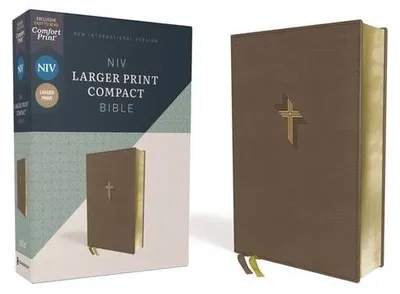 Produktbild von Niv, Larger Print Compact Bible, Leathersoft, Brown, Red Letter, Comfort Print
