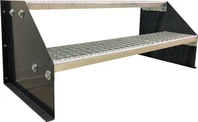 Produktbild von 2 stufige freistehende Stahltreppe Standtreppe Breite 80cm Höhe 42cm Anthrazit