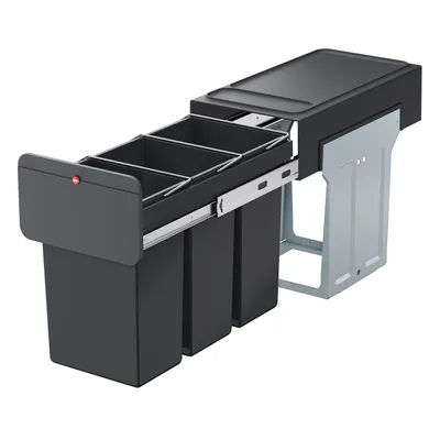 Produktbild von Hailo EcoLine Design Trio L Einbau-Mülltrennsystem, 3x10 Liter, Schwarz
