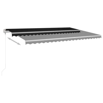 Zdjęcie produktu dla vidaXL Automatyczna markiza z diodami LED i czujnikiem wiatru 500x350 cm antracytowa