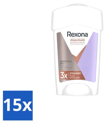 Produktbild von 15 x Rexona Women Maximum Protection Sensitive Dry Anti-Transpirant Stick 45 ml - Vorteilspackung - 15 Stücke