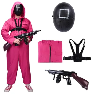 Obrázok produktu pre Herný set - 4 v 1 - Karneval a Halloween - pre dospelých - kostým s oblekom, puškou a maskou (170-190 cm - 2XL)