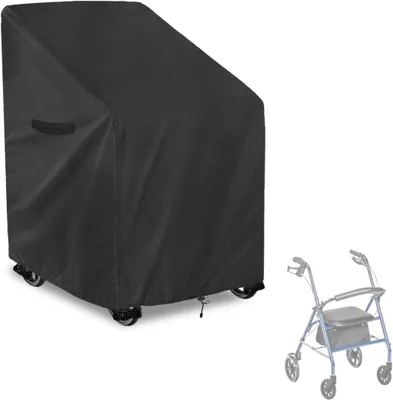 Produktbild von Rollator-Abdeckung mit 4 R?dern, wasserdicht und staubdicht, geeignet fš¹r verschiedene Rollatoren.