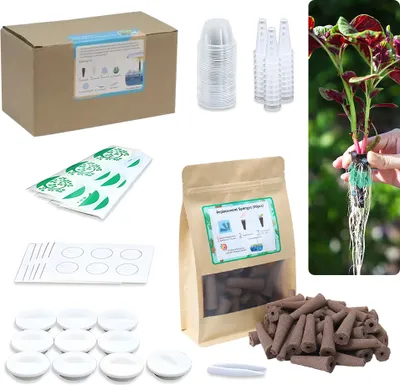 Produktbild von 161-teiliges Hydrokultur-Anbausystem-Set, Hydrokultur-Pflanzmaschinen-Set, erdloser Anbau, 30 Wachstumsschwaemme, 30 Wachstumskoerbe, 30 Wachstumskuppeln, 30 Pod-Aufkleber, 30 Wachstumskuppel-Aufkleber, 10 Lochabdeckungen, 1 Pinzette