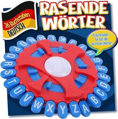 Produktbild von RASENDE WÖRTER Spiel mit 26 Tasten - Wortspiel Buchstaben Drücken mit Timer, Familienspiele Brettspiele Partyspiele für Kinder und Erwachsene