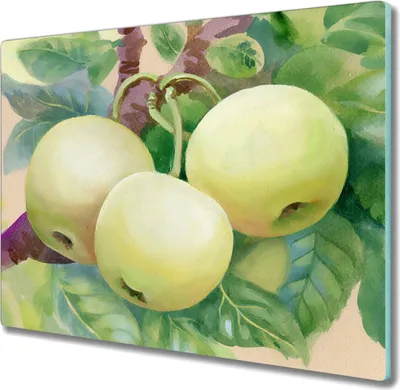 Produktbild von Coloray Herdabdeckplatte 60x52 cm Schneidebrett Kochplattenabdeckung Küchenbrett Hackbrett - Früchte Apfel