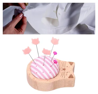 Produktbild von 80 Stück Positionsnadeln, Nadelstifte Nähset mit Holzbasis für Quilt- und Patchworkarbeiten